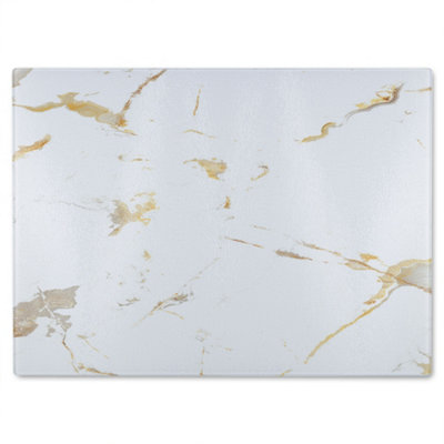 Benjamin Tate Design Gold Marble Glass Chopping Boarddesigner Style from B&Q
