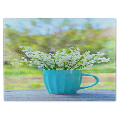 B&Q -  Lily Of The Valley Glass Chopping Boarddesigner Style