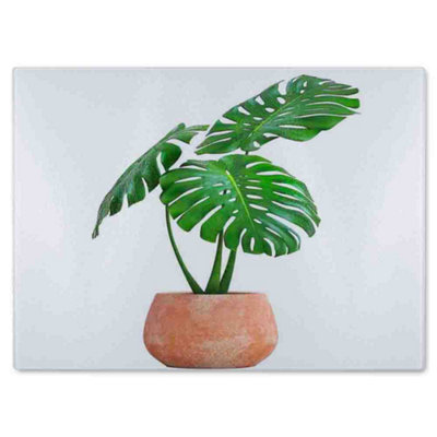 Benjamin Tate Design Monstera Glass Chopping Boarddesigner Style from B&Q