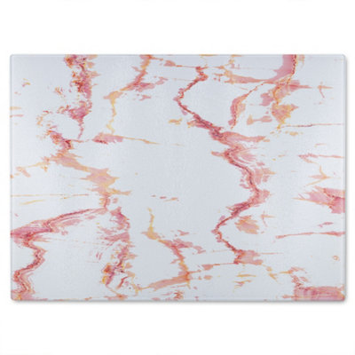Benjamin Tate Design Pink Marble Glass Chopping Boarddesigner Style from B&Q