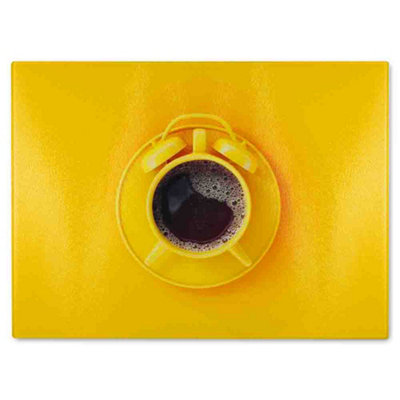 B&Q -  Coffee Time Glass Chopping Boarddesigner Style
