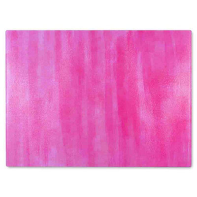 B&Q -  Pink Watercolour Strokes Glass Chopping Board