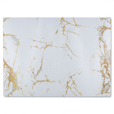 B&Q -  Golden Marble Glass Chopping Board