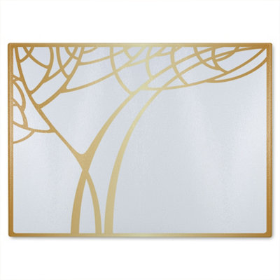 Benjamin Tate Design Golden Tree Glass Chopping Boarddesigner Style