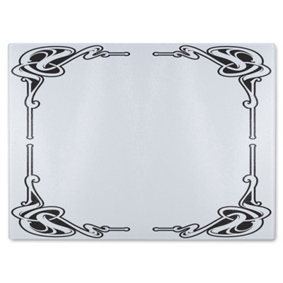 B&Q -  Decorative Border Glass Chopping Board