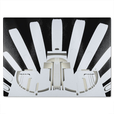Benjamin Tate Design Art Deco Skyscraper In & Glass Chopping Boarddesigner Style Black/White