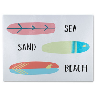 B&Q -  Sea Sand Surf Beach Glass Chopping Boarddesigner Style