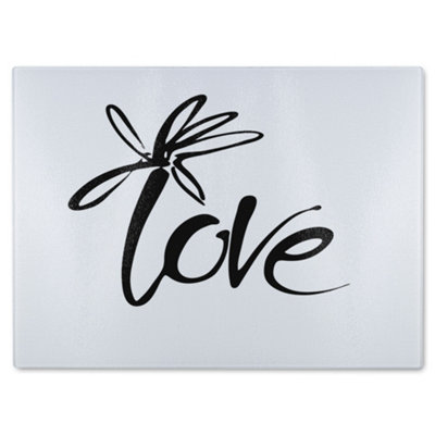 B&Q -  Love Type Glass Chopping Board