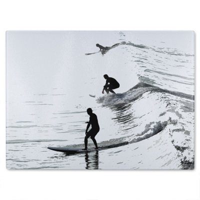 Benjamin Tate Design Surfers Glass Chopping Boarddesigner Style from B&Q