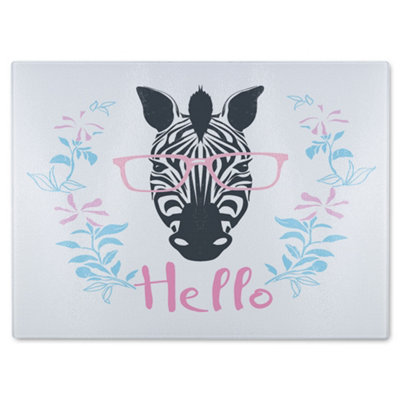 B&Q -  Hello Zebra Glass Chopping Boarddesigner Style