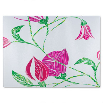 Benjamin Tate Design Tulips Glass Chopping Boarddesigner Style