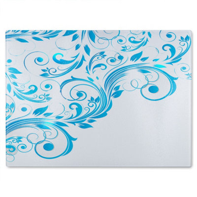 Benjamin Tate Design Swirls Glass Chopping Boarddesigner Style from B&Q