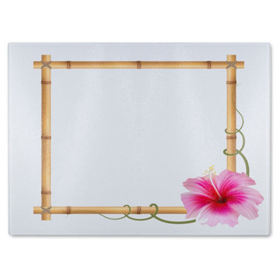 Benjamin Tate Design Bamboo Border Glass Chopping Board from B&Q