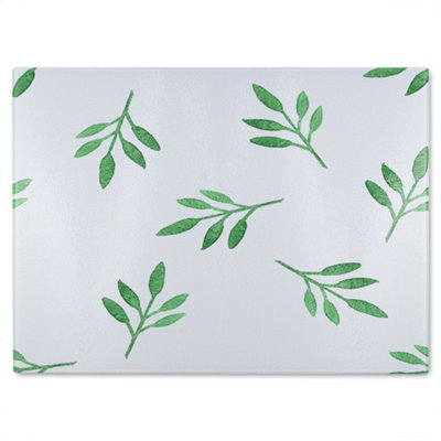 Benjamin Tate Design Green Leaf Glass Chopping Boarddesigner Style from B&Q