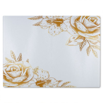 B&Q -  Gold Rose Glass Chopping Boarddesigner Style