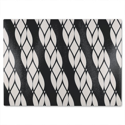 B&Q -  Geometric Rope Pattern Glass Chopping Board