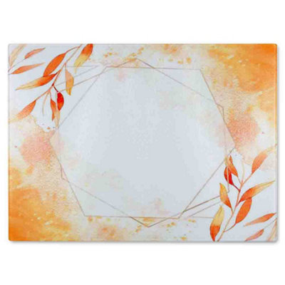 Benjamin Tate Design Autumn Leaves Glass Chopping Boarddesigner Style from B&Q