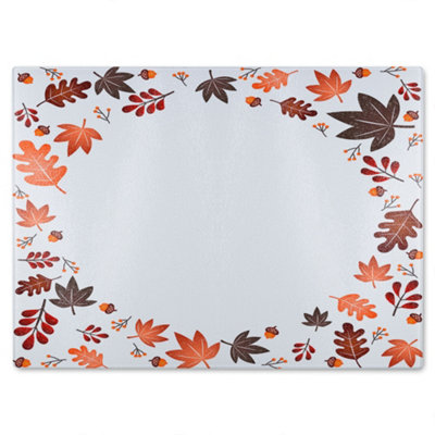 B&Q -  Decorative Autumn Glass Chopping Boarddesigner Style