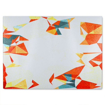 B&Q -  Autumn Geometric Glass Chopping Boarddesigner Style