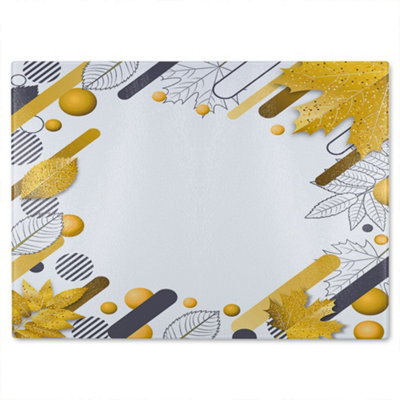 B&Q -  Geometric Pattern Glass Chopping Boarddesigner Style