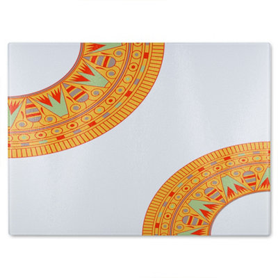 Benjamin Tate Design Egyptian Hieroglyphs Glass Chopping Boarddesigner Style from B&Q