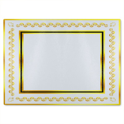 B&Q -  Ancient Egyptian Gold Border Glass Chopping Board