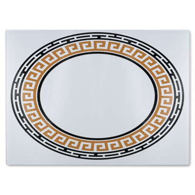 Benjamin Tate Design Greek Key Frame Glass Chopping Boarddesigner Style from B&Q