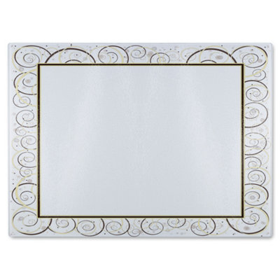 Benjamin Tate Design Swirling Frame Glass Chopping Boarddesigner Style from B&Q