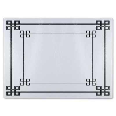 B&Q -  Roman Style Ornamental Frame Glass Chopping Boarddesigner Style