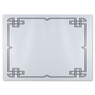 Benjamin Tate Design Roman Ornamental Frame Glass Chopping Board