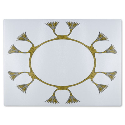 Benjamin Tate Design Ancient Egyptian Lotus Motifs Glass Chopping Boarddesigner Style from B&Q