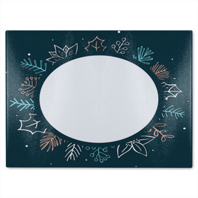 B&Q -  Winter Flowers Glass Chopping Boarddesigner Style