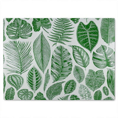 Benjamin Tate Design Leaves Mixed Glass Chopping Board