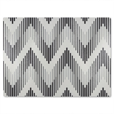 B&Q -  Geometric Zig Zag Glass Chopping Board