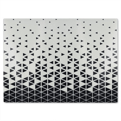 Benjamin Tate Design Geometric Triangles Glass Chopping Board from B&Q