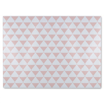 Benjamin Tate Design Pink Triangles Glass Chopping Boarddesigner Style