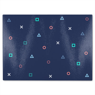 Benjamin Tate Design Hipster Pattern Glass Chopping Boarddesigner Style from B&Q