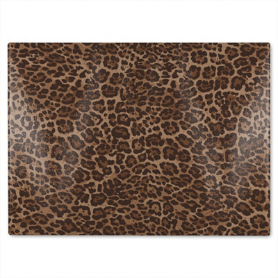 B&Q -  Leopard Print Glass Chopping Board