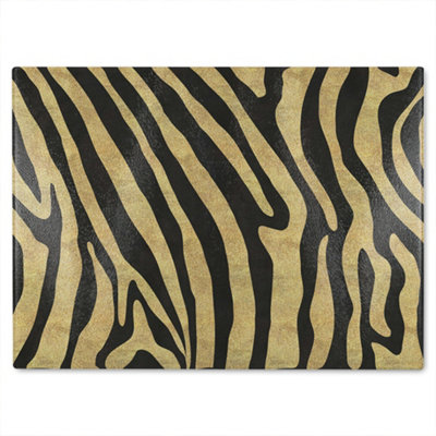 B&Q -  Golden Zebra Glass Chopping Board