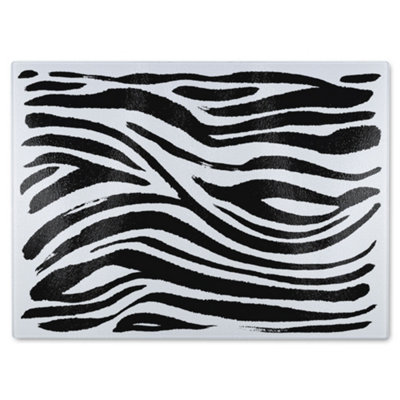 B&Q -  Zebra Stripes Print Glass Chopping Boarddesigner Style