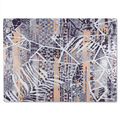 Benjamin Tate Design Grunged Print Glass Chopping Board