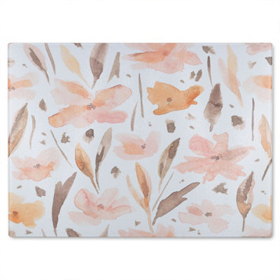 B&Q -  Pink Watercolour Glass Chopping Boarddesigner Style