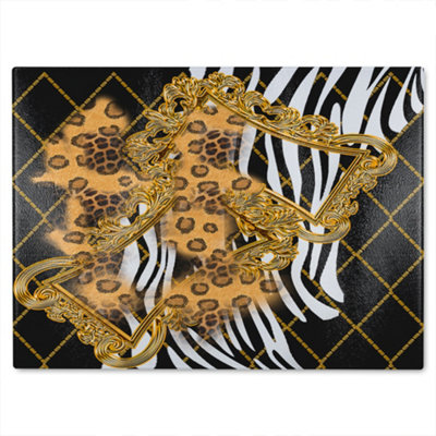 B&Q -  Zebra & Baroque Glass Chopping Board
