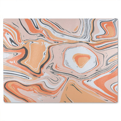 Benjamin Tate Design Pink Marble Glass Chopping Boarddesigner Style from B&Q