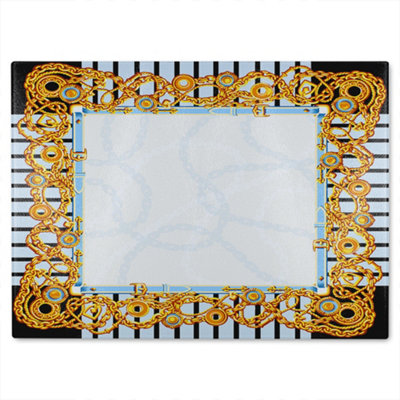 B&Q -  Golden Chains Glass Chopping Boarddesigner Style
