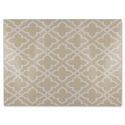 B&Q -  Cross Ornament Pattern Glass Chopping Board