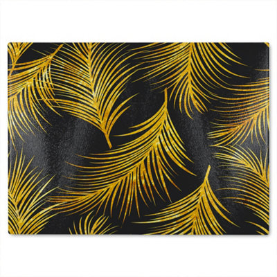 Benjamin Tate Design Golden Tropical Glass Chopping Boarddesigner Style from B&Q