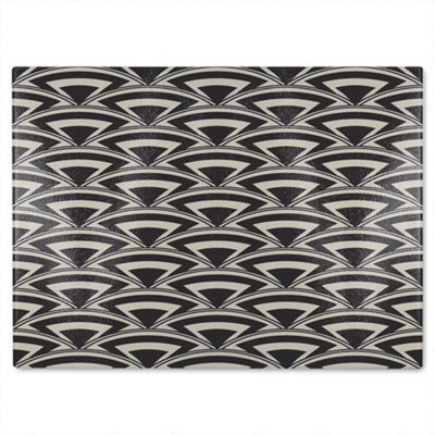 Benjamin Tate Design Geometric Arches Glass Chopping Board