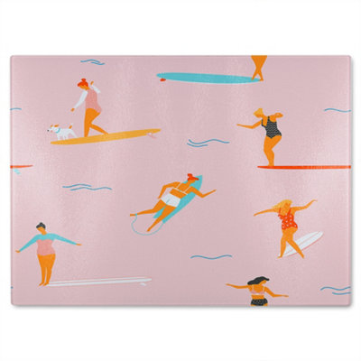 Benjamin Tate Design Surfers Glass Chopping Boarddesigner Style from B&Q