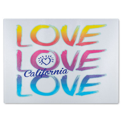 B&Q -  Love California Glass Chopping Board